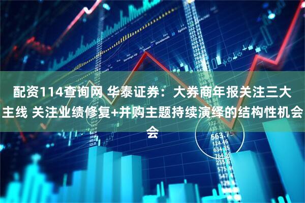 配资114查询网 华泰证券：大券商年报关注三大主线 关注业绩修复+并购主题持续演绎的结构性机会
